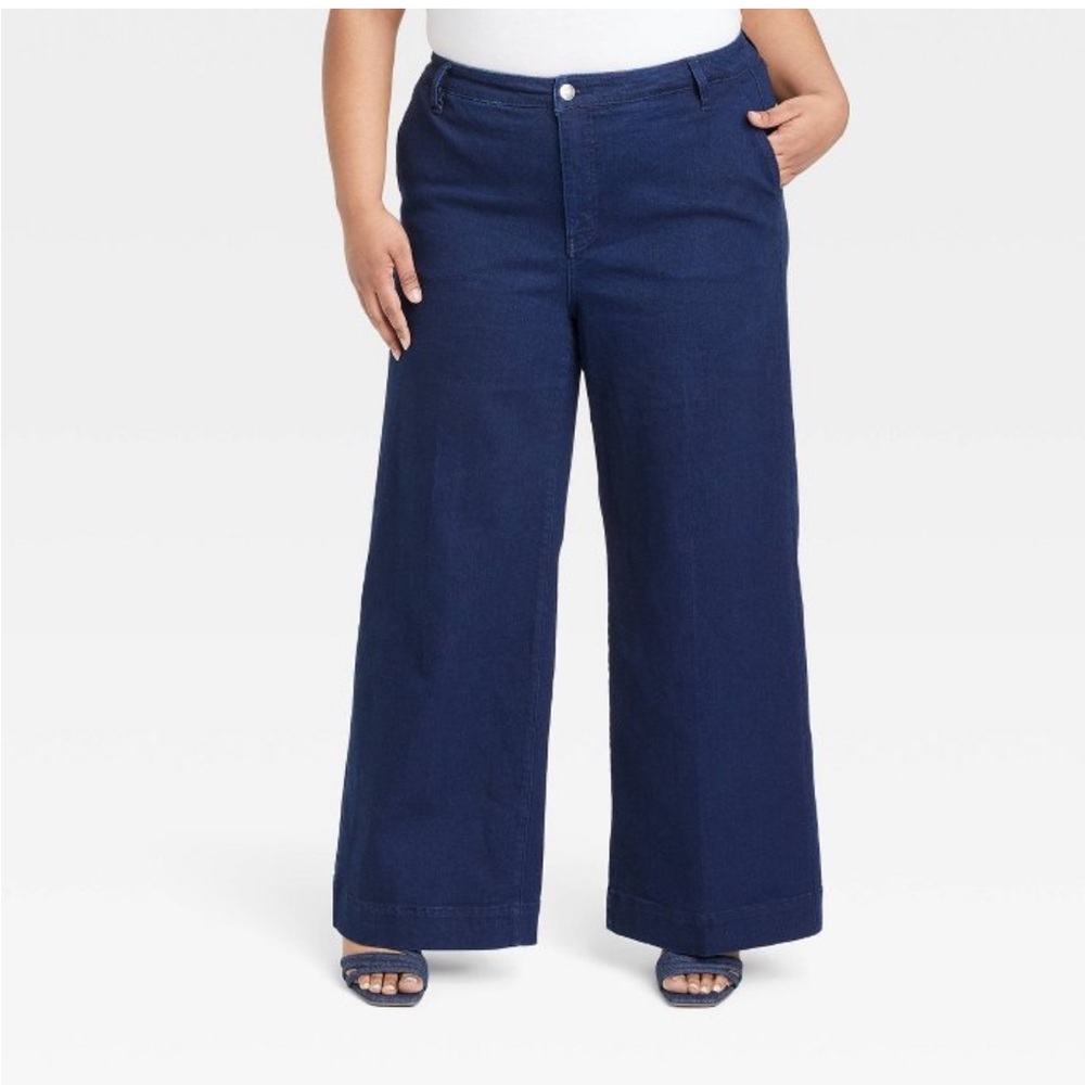 EUC High-Rise Wide Leg Jeans - Ava & Viv Dark Wash 26